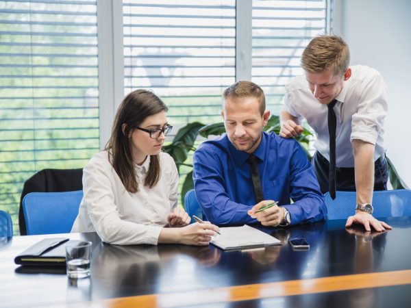 coworkers-brainstorming-office